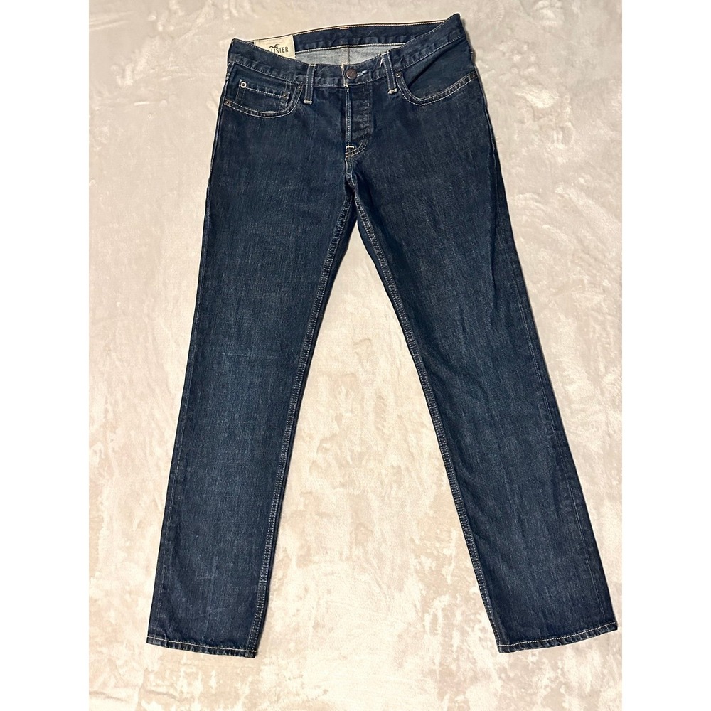 Hollister Skinny Leg Button Fly Mens Dark Wash Jeans Size 30x30